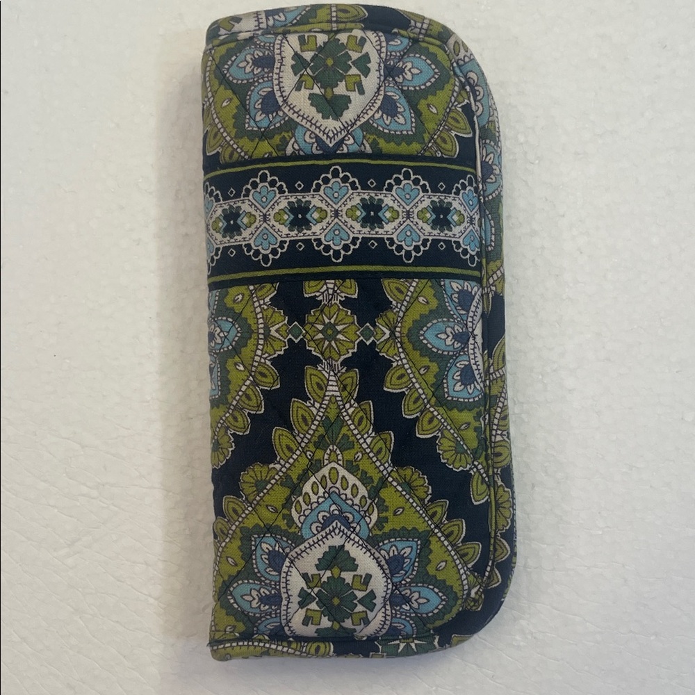 Vera Bradley Retired CAMBRIDGE Eyeglass Case Soft Quilted Blue Green